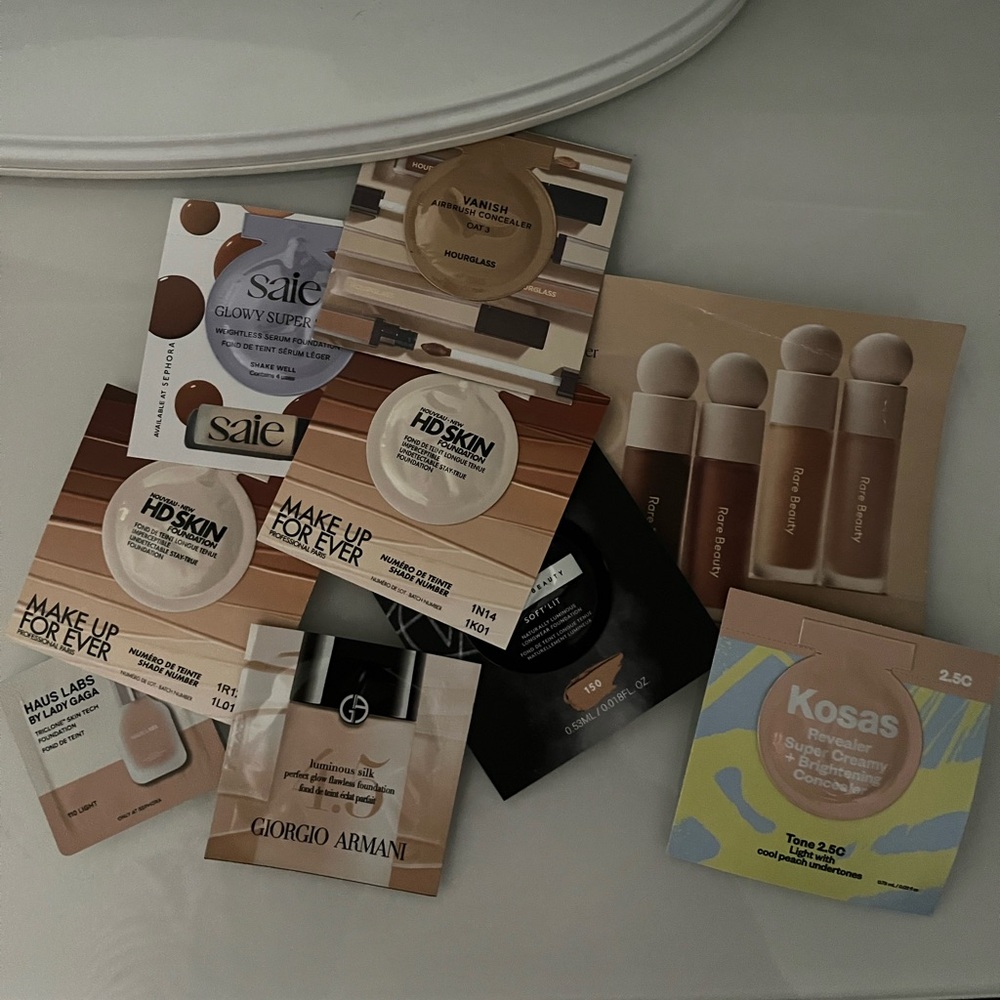 Mixed foundation & concealer samples